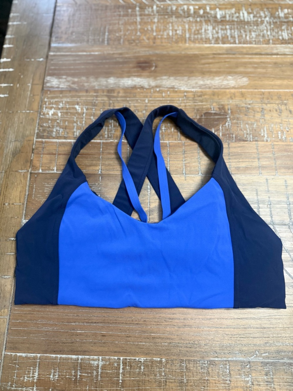 Lululemon Women’s Two-Tone Blue Sports Bra - Comfortable Support